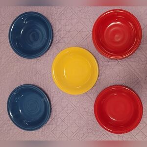 FIESTA Homer Laughlin 5 Fruit/Berry Small Plat Red, Blue, and Yellow Plate Set-